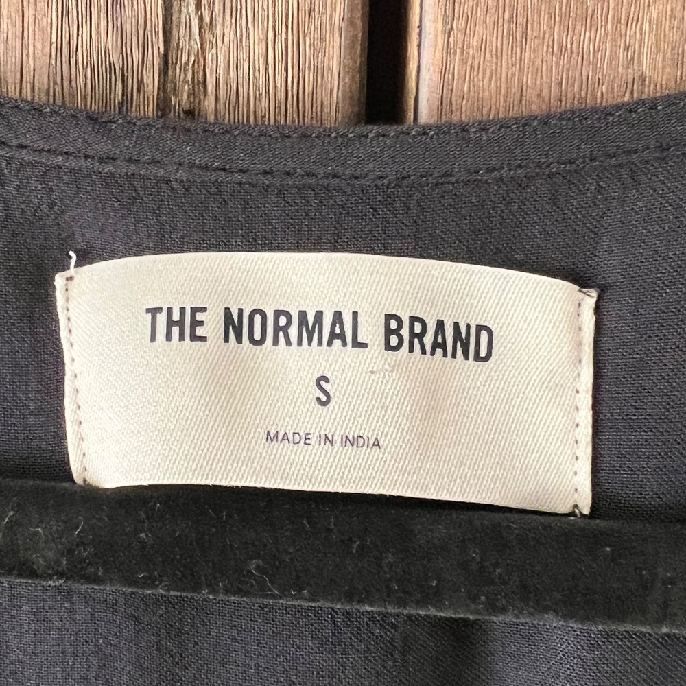 The Normal Brand Deep V Button Thru Midi Dress Black Size Small NWT - Picture 6 of 10